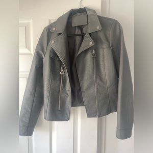 Grey leather jacket